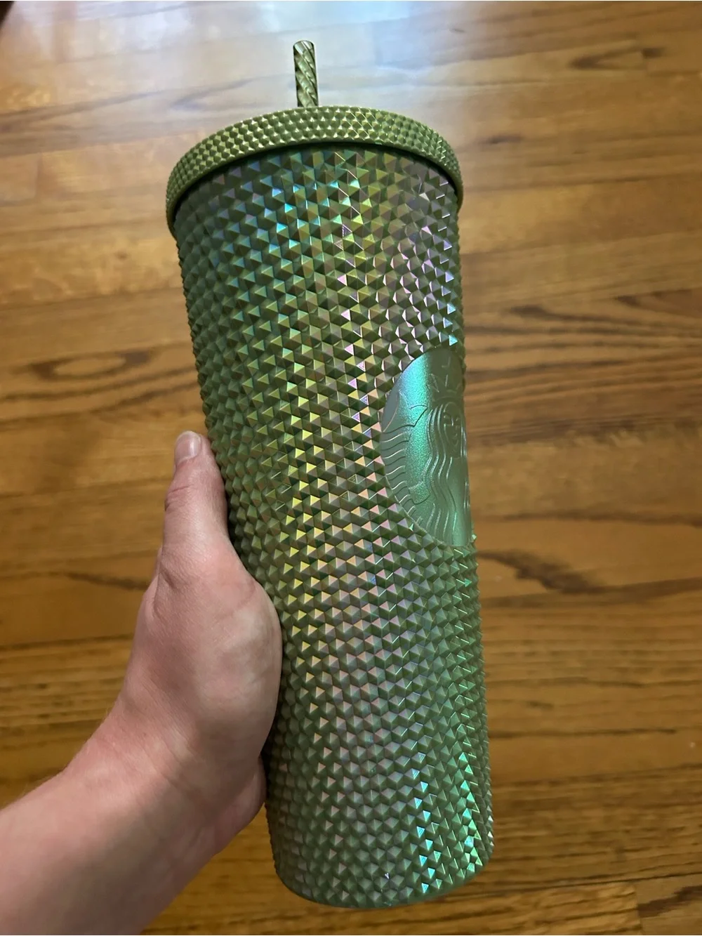 STARBUCKS ✨Rare✨ Green Iridescent Studded Tumbler